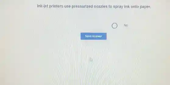 Ink-jet printers use pressurized nozzles to spray ink onto paper.
No