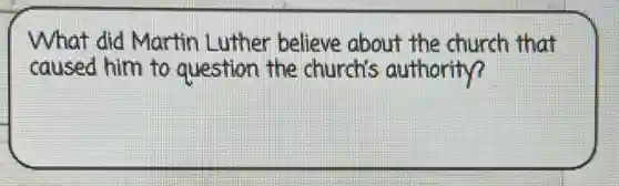 What did Martin Luther believe about the church that caused him to question the church's authority?