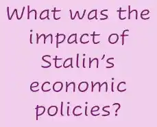 What was the
impact of
Stalin's
economic
policies?