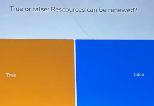 True or false:Rescources can be renewed?
True
false