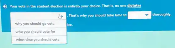 Your vote in the student election is entirely your choice. That is no one dictates
square
ice.
That's why you should take time to square thoroughly.
why you should go vote
who you should vote for