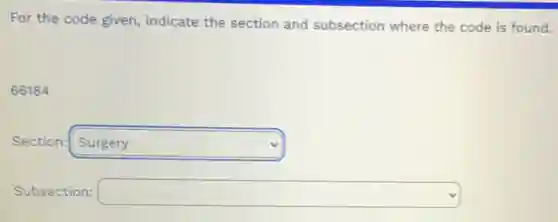 For the code given indicate the section and subsection where the code is found.
66184
Section: square 
Subsection: square 
square