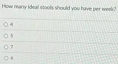 How many ideal stools should you have per week?
4
5
7
6