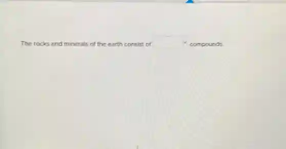 The rocks and minerals of the earth consist of square  compounds.