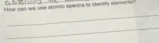 How can we use atomic spectra to identify elements?
__