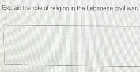 Explain the role of religion in the Lebanese civil war.