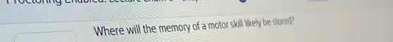 Where will the memory of a motor skill likely be stored?