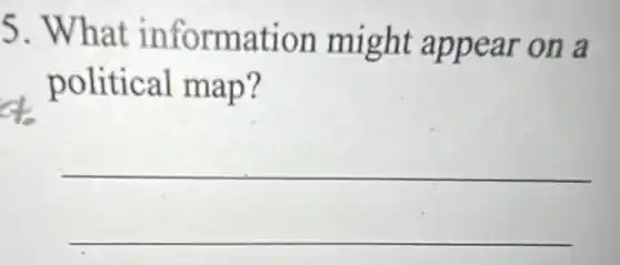 5. What information might appear on a
political map?
__
