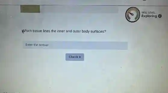 Which tissue lines the inner and outer body surfaces?
square