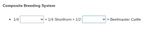 Composite Breeding System
1/4square +1/4Siorthom+1/2square =Beefmaster Catte
