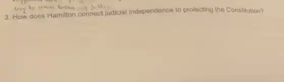 3. How does Hamilton connect judicial independence to protecting the Constitution?