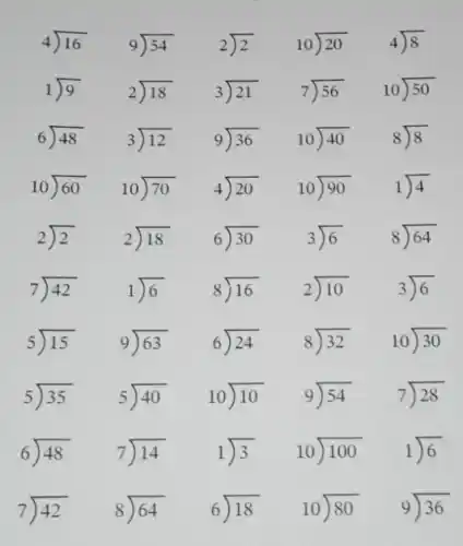 4longdiv (16) 9longdiv (54) 2longdiv (2) 10longdiv (20) 4longdiv (8)
1longdiv (9) 2longdiv (18) 3longdiv (21) 7longdiv (56) 10longdiv (50)
6longdiv (48) 3longdiv (12) 9longdiv (36) 10longdiv (40) 8longdiv (8)
10longdiv (60) 10longdiv (70) 4longdiv (20) 10longdiv (90) 1longdiv (4)
2longdiv (2) 2longdiv (18) 6longdiv (30) 3longdiv (6) 8longdiv (64)
7longdiv (42) 1longdiv (6) 8longdiv (16) 2longdiv (10) 3longdiv (6)
5longdiv (15) 9longdiv (63) 6longdiv (24) 8longdiv (32) 10longdiv (30)
5longdiv (35) 5longdiv (40) 10longdiv (10) 9longdiv (54) 7longdiv (28)
6longdiv (48) 7longdiv (14) 1longdiv (3) 10longdiv (100) 1longdiv (6)
7longdiv (42) 8longdiv (64) 6longdiv (18) 10longdiv (80) 9longdiv (36)