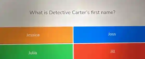 What is Detective Carter's first name?
Jessica
Joss
Julia
Jill